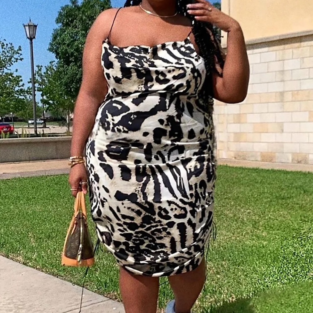 Paw at My Strings Leopard Slip Dress